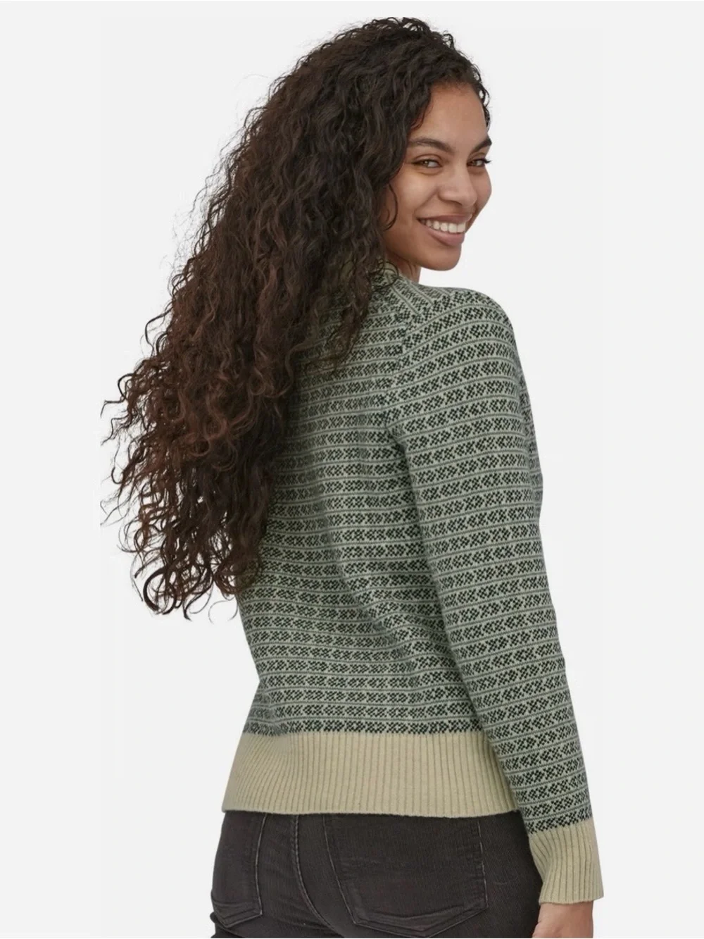 Patagonia Recycled Wool Crewneck Sweater XS Sapling Natural